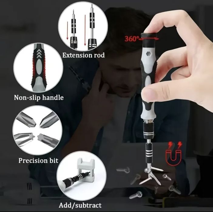 Набор прецизионных отверток 115в1 - Идеальный инструмент для ремонта!