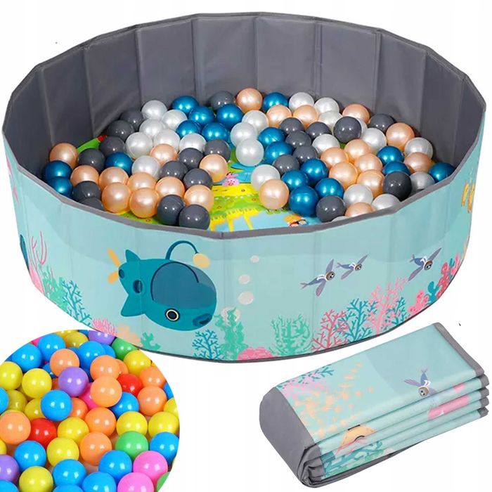 DUŻY Suchy Basen z Kuleczkami Piłki 100x30 SKŁADANY XXL