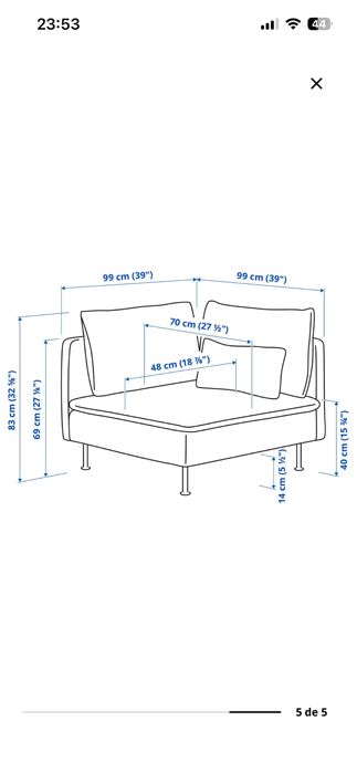 Sofa de canto Soderhamn ikea Bege claro