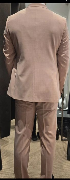 Garnitur Pudrowy Róż Slim Fit Borgio