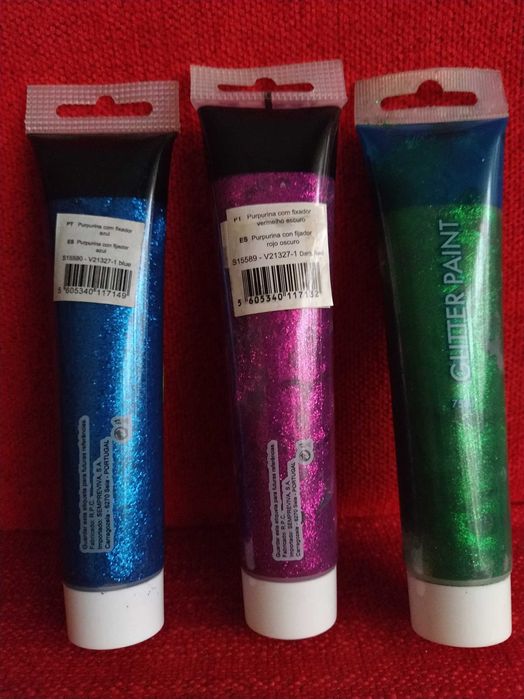 Conj. 3 Glitter Paint Packages – 75 ml Glitter with Fixative64740282390659121