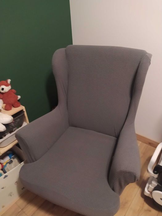 Fotel uszak / fotel do karmienia - szary pokrowiec