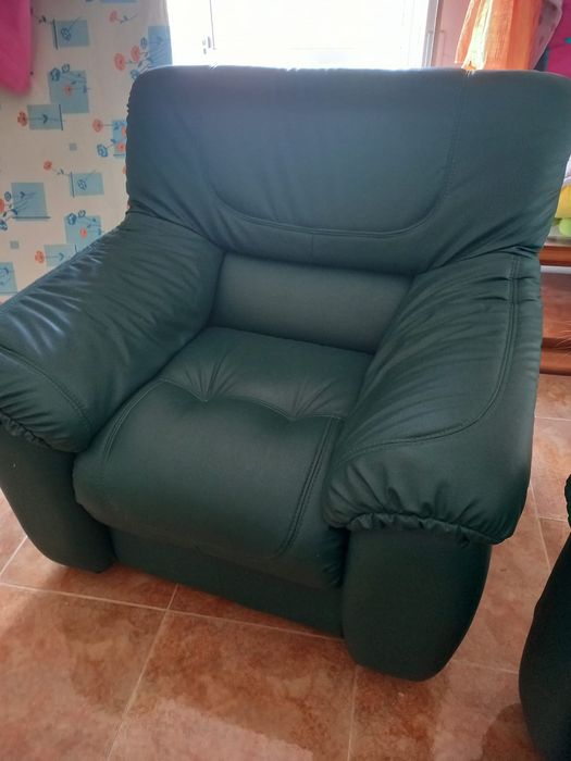 Sofá de sala em cabedal