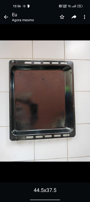 Tabuleiro e grelhas de forno, medidas na imagem