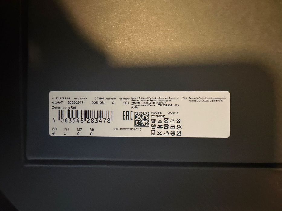 Boss piżama L czarna