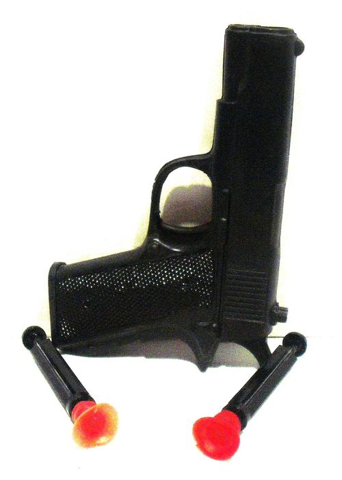 BRINCOVIANA - Pistola de brincar com dardos antiga