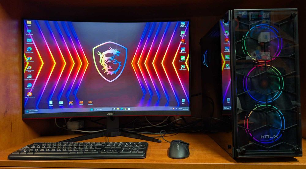 Komputer PC/ Intel Core i7-9700K-4.9GHz/ RTX 2060- 8GB/ DDR4 32GB/ SSD NVMe 1TB + 3TB/ Windows 11 Pro/ opcja WiFi+BT/ RGB/ Gwarancja
