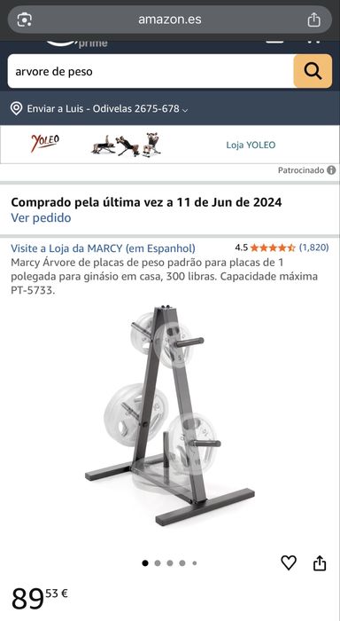 Árvore de Pesos Marcy (Suporte Discos) – Como Nova