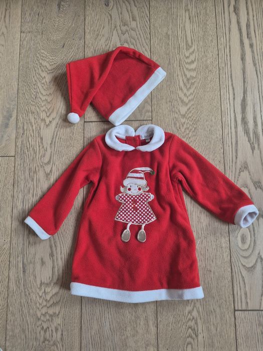 Strój sukienka czapka Mikołajki r 80