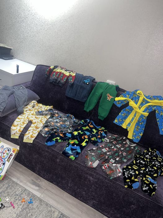 Теплые костюмы махровые пижамы ЛОТ ОДЕЖДЫ для мальчика штаны теплые