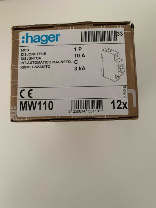 Hager MW110 Circuit Breaker64297817826049124