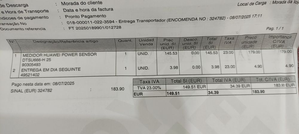 Medidor Huawei DTSU666-H  solar