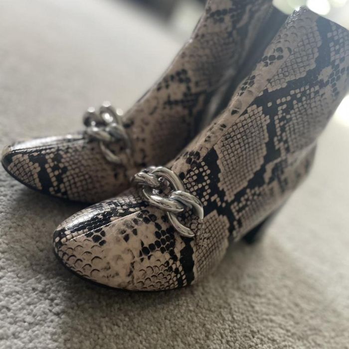 Miss Selfridge 41r NOWE botki skóra węża 27cm panterka