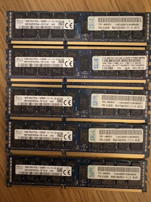 Kit 80GB Memória RAM Server (5x 16GB) SK hynix DDR3 ECC Registered 1600MHz (PC3L-12800R)