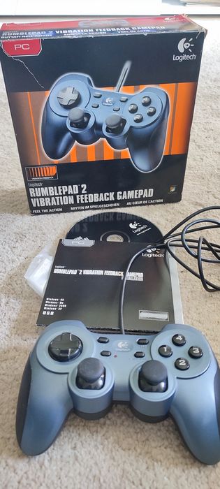 Gamepad Logitech Rumblepad 2  USB + Caixa + CD