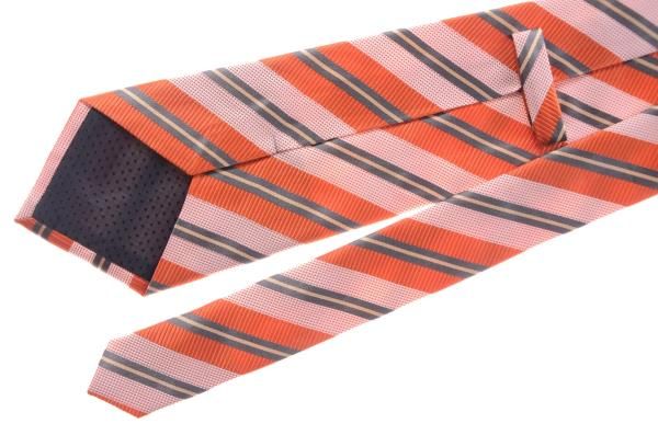 Elegancki krawat w paski pomarańczowy 10 cm