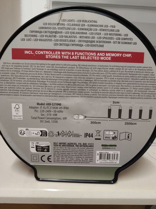 Lampki choinkowe 1250 LED 25 metrów 8 funkcji