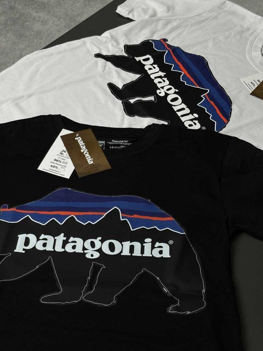 PATAGONIA Bear Большой Принт - Футболка Патагония Черная / Белая - XS S M L XL XXL