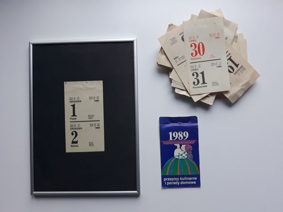 kartki z kalendarza rok 1989
