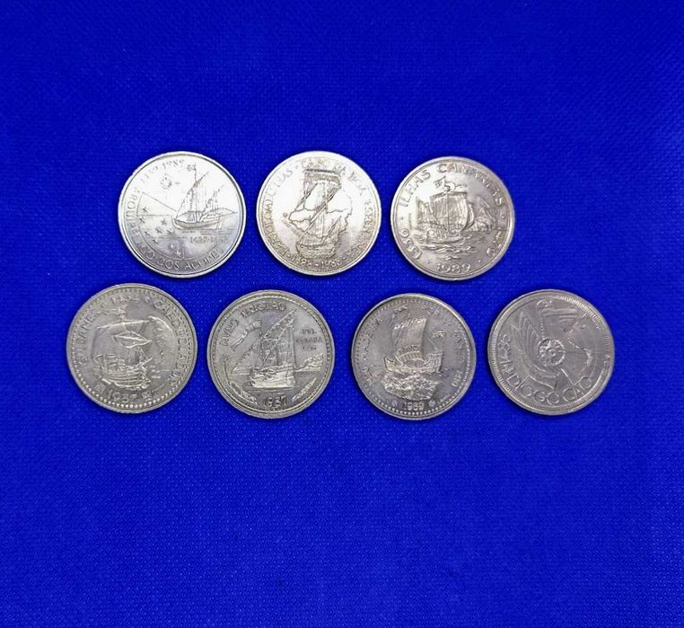 Lote de 7 moedas comemorativas 100 Escudos cobre/níquel