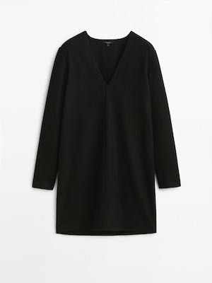 Vestido curto lã Massimo Dutti (Novo XS e S)