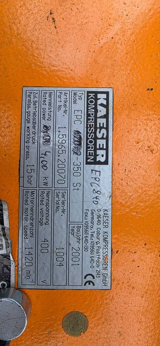 Kompresor tłokowy Kaeser EPC 840-350ST!