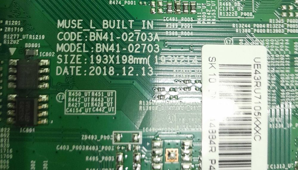 Televisão Samsung UE43RU7025K Vendo as peças