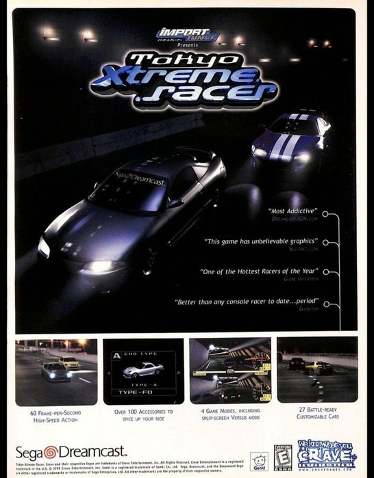 Sega Dreamcast Shutokou Battle Tokyo Xtreme Racer Jogo Carros Tokyo Highway Challenge