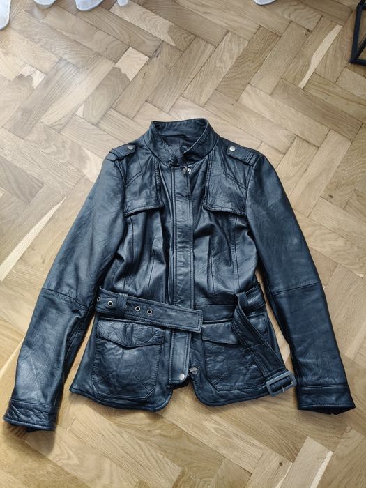 Leather jacket kurtka skórzana skóra Stradivarius M