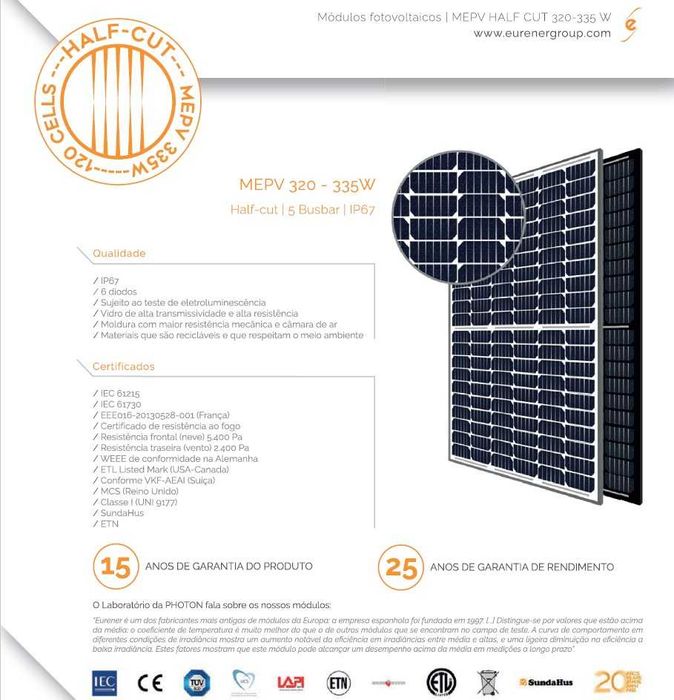 Paineis Solares Fotovoltaicos: 1340w + Inversor