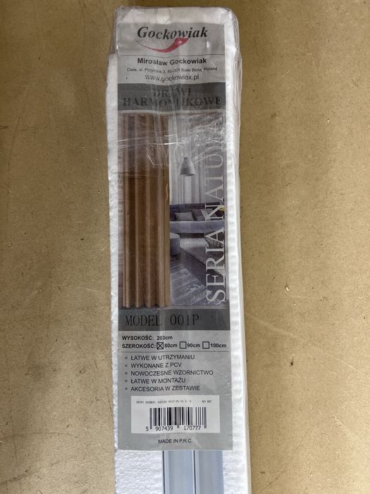 Drzwi harmonikowe Gockowiak Natura 001P – 80x203cm – NOWE