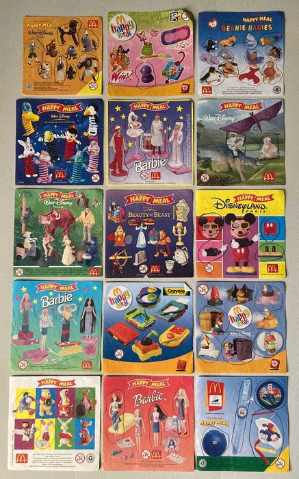 Conjunto de 15 Folhetos Happy Meal McDonald's