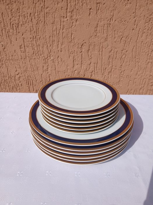 Комплект кобальтових тарілок Чехія кобальт фарфор Чехия Thun