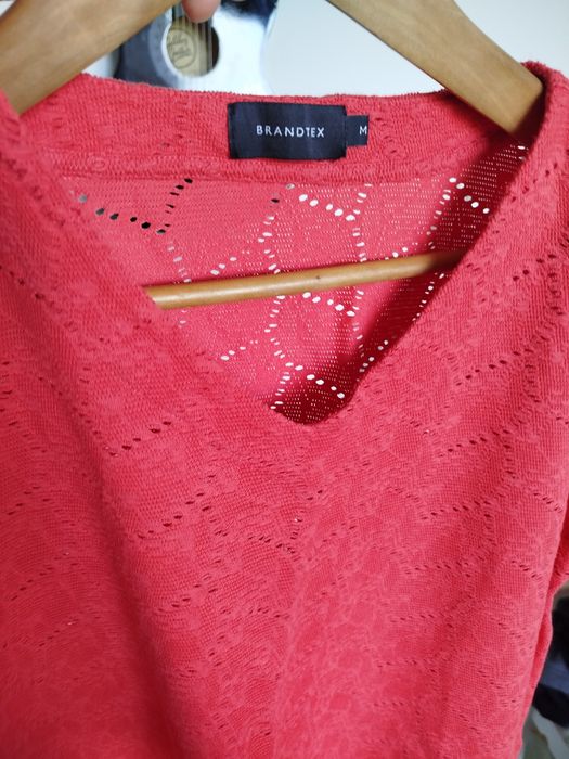 Bluzka ażurowa na krótki rękaw elegancka BrandtexM