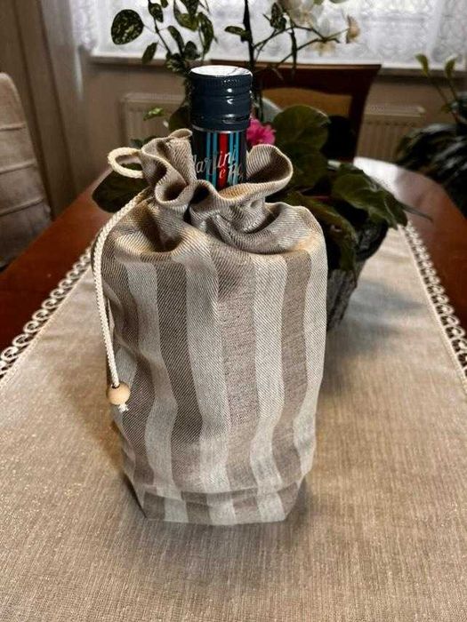 Torebka na wino Lniana