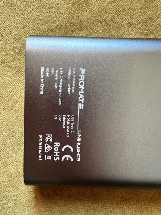 Перехідник USB-хаб Promate uniHub-C3 Grey