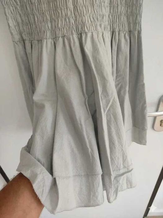 Vestido de Verão Cai-Cai Cinza e Preto – Estilo Boho (Tam. M)
