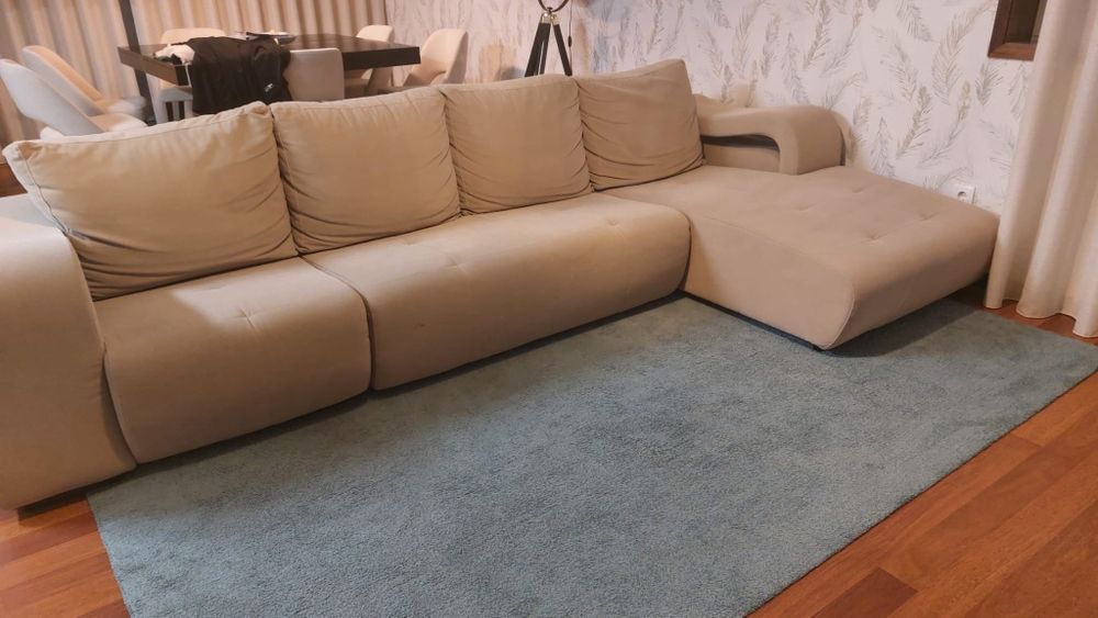 Sofá chaise longue beje
