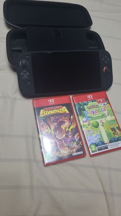 Nintendo Switch 2 Completo + 2 Jogos + Case Oficial + Película + Capa de Silicone | Estado de Novo