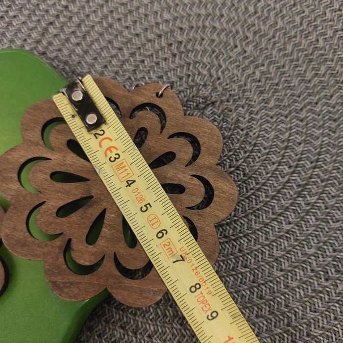 Kolczyki 8 cm brązowe drewniane wiszące boho hand nade