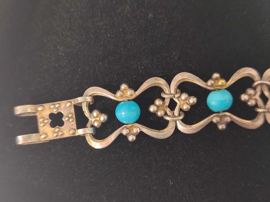 Винтажный серебряный браслет 17г