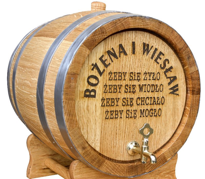 Beczka dębowa 10 L PRODUCENT gwarancja ATEST beczki Prezent grawer