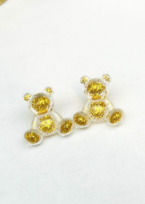 Kolczyki wkretki misie recznie robione