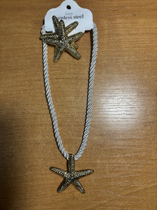 Naszyjnik rozgwiadza + kolczyki. Hit