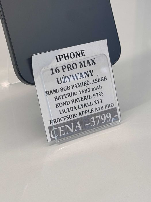 iPhone 16 Pro Max 256GB Bat 97% Topcase Vivo *Raty 0%