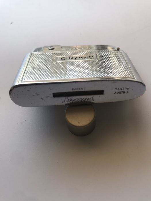 Isqueiro antigo Silver match Cinzano made in Austria a gas