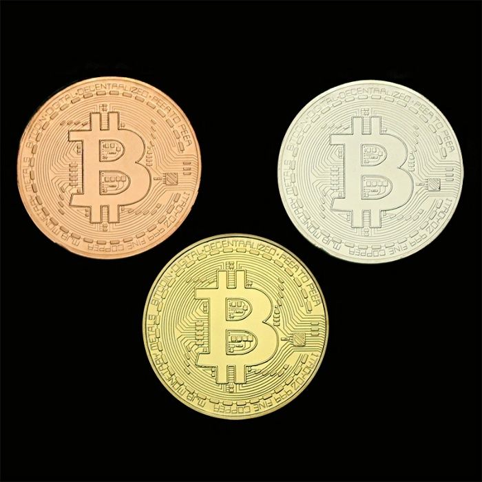 Сувенирная монета Bitcoin Gold / Silver / Bronze