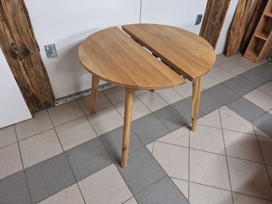 Stół dębowy rozkładany fi 90cm rozkładany do 190cm - do nabycia od zaraz.