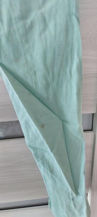 Spodnie rurki leginsy legginsy miętowe pieces  jeansowe S