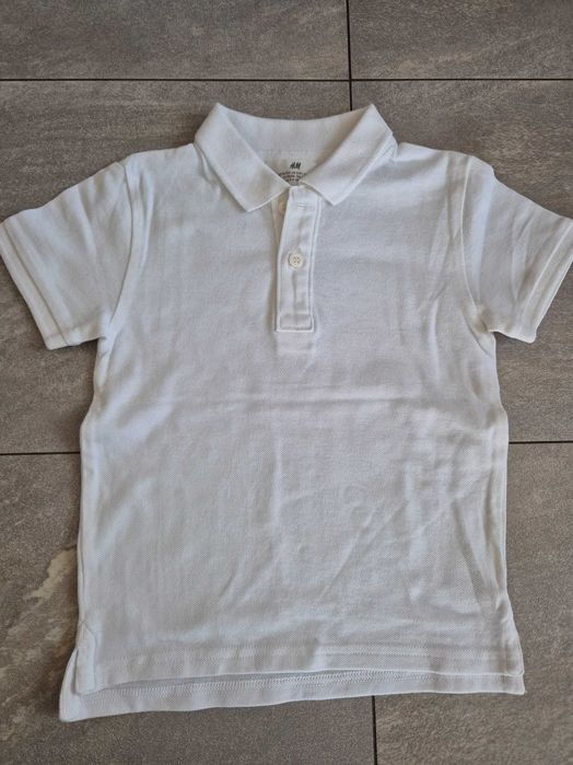 Zestaw 2x koszulka polo H&M 98 104 biała błękitna jak nowa bluzka